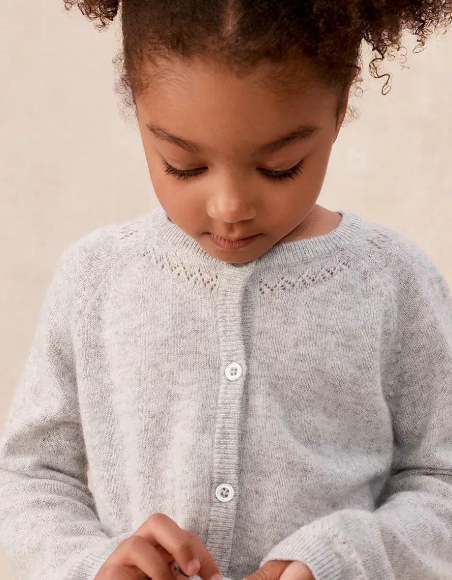Cashmere Pointelle Cardigan (0–4yrs)