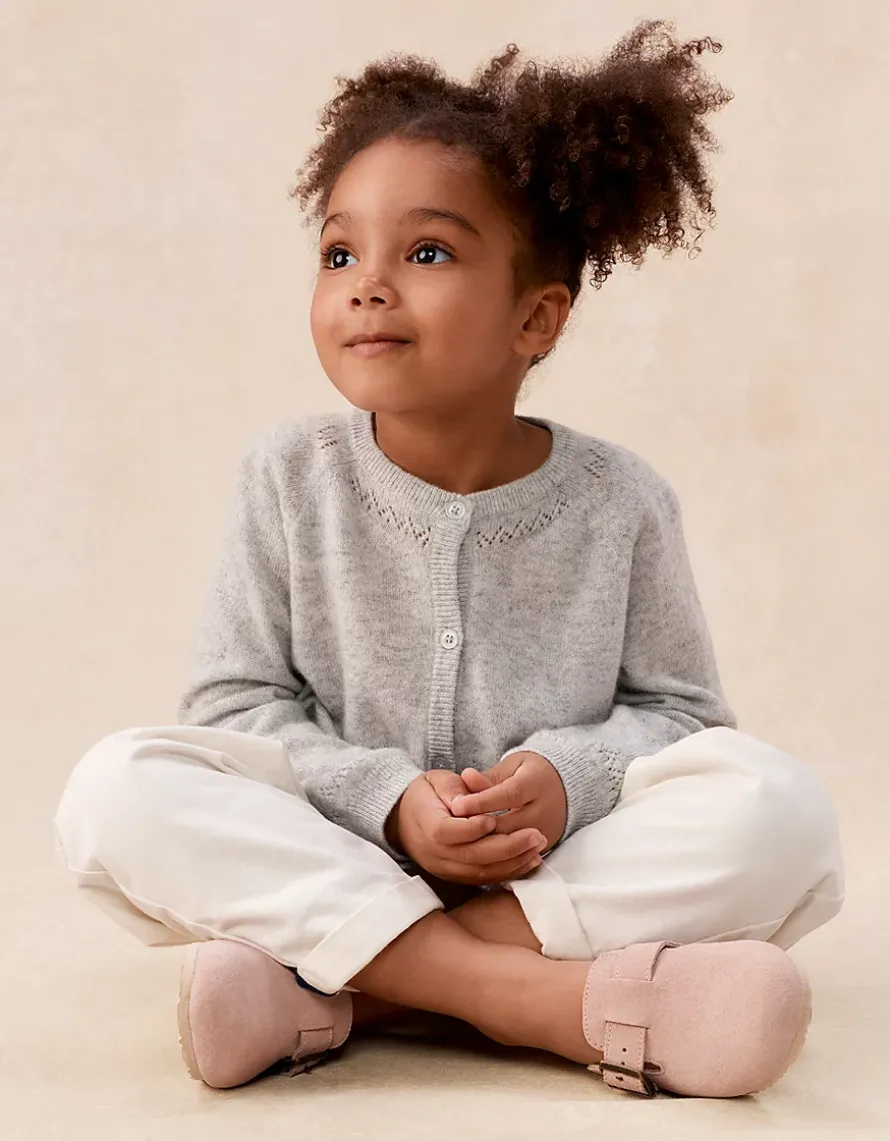 Cashmere Pointelle Cardigan (0–4yrs)