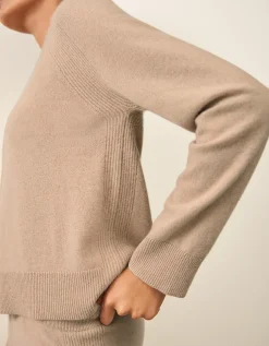 Cashmere Ribbed Detail Hoodie