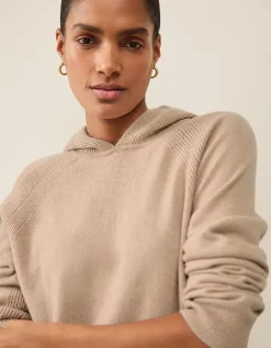 Cashmere Ribbed Detail Hoodie