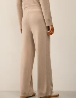 Cashmere Ribbed Detail Wide Leg Joggers