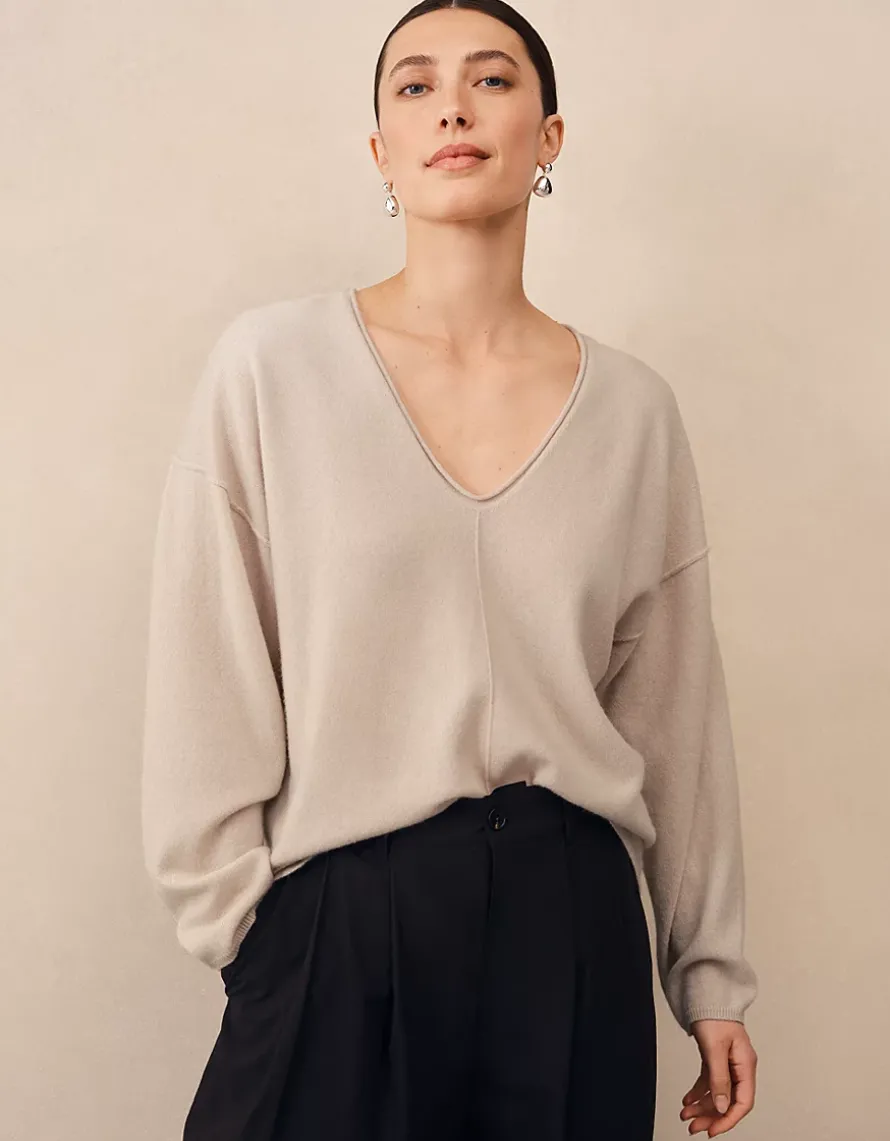 Cashmere Slouchy V-neck Jumper