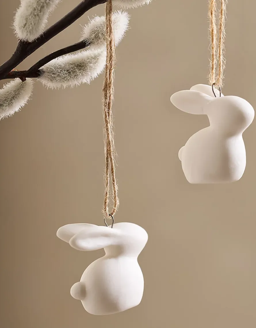 Ceramic Bunny Decorations – Set of 6