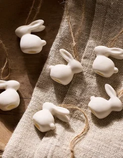 Ceramic Bunny Decorations – Set of 6