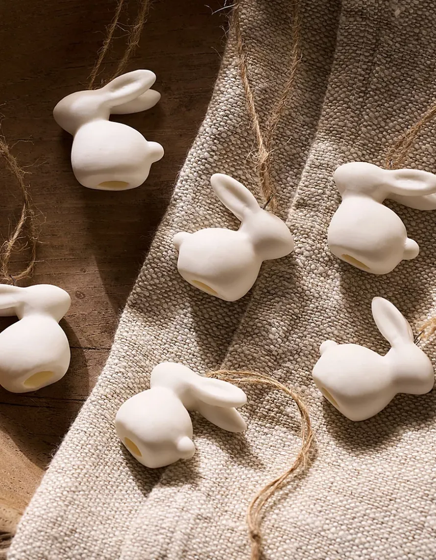Ceramic Bunny Decorations – Set of 6