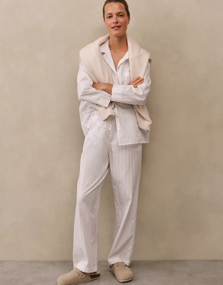 Classic Cotton Sateen Stripe Pyjama Set