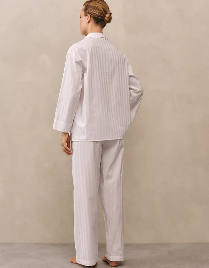 Classic Cotton Sateen Stripe Pyjama Set
