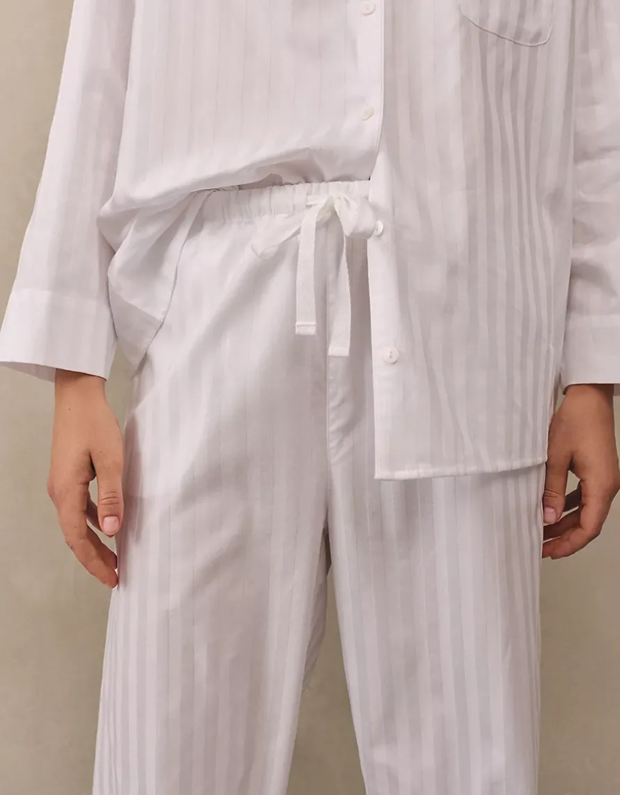 Classic Cotton Sateen Stripe Pyjama Set