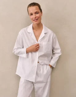 Classic Cotton Sateen Stripe Pyjama Set