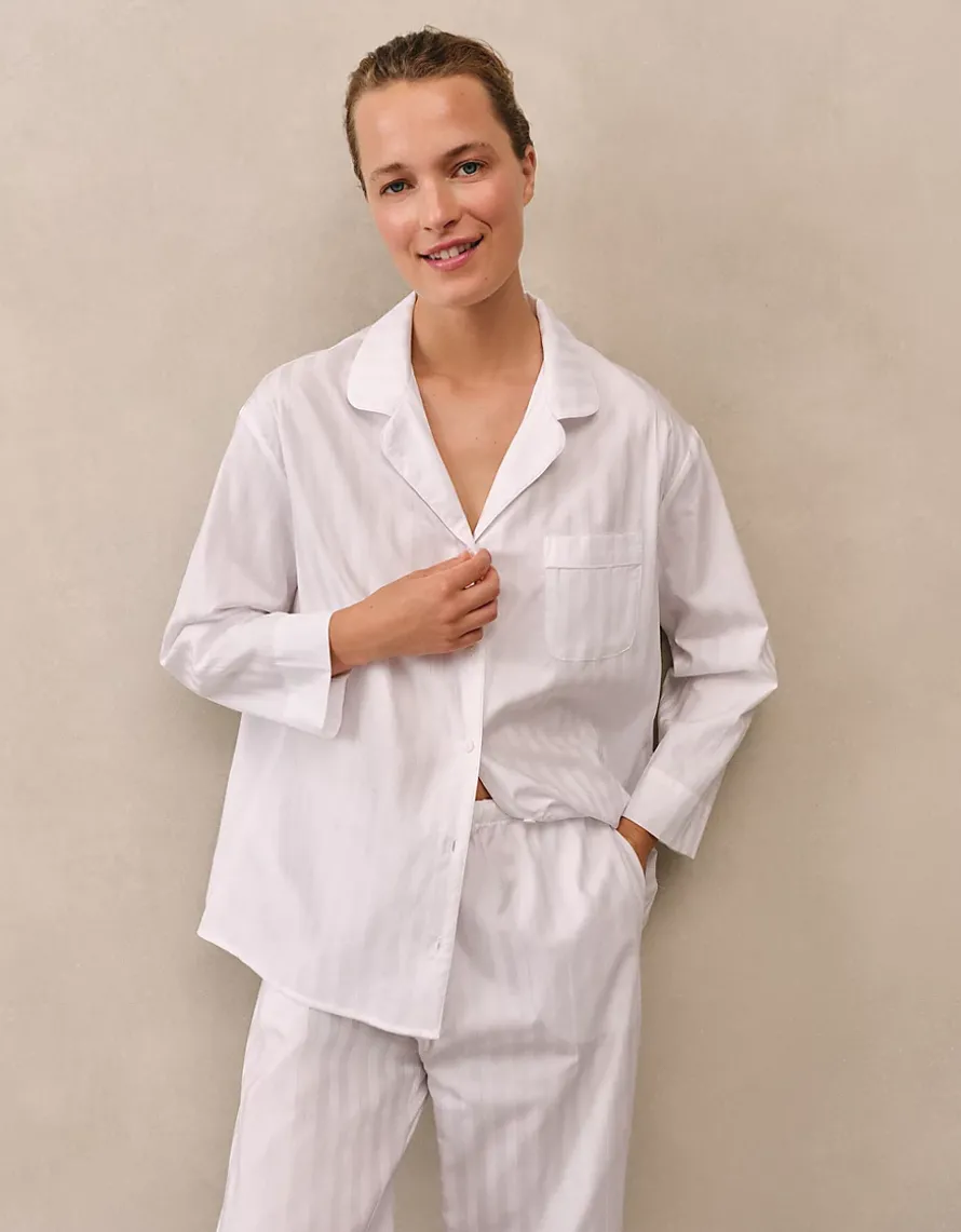 Classic Cotton Sateen Stripe Pyjama Set