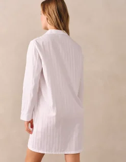 Classic Cotton Sateen Stripe Nightshirt