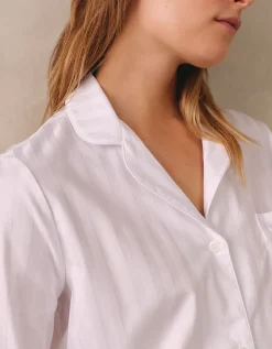 Classic Cotton Sateen Stripe Nightshirt