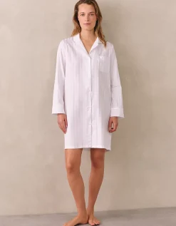 Classic Cotton Sateen Stripe Nightshirt