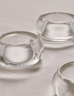 Clear Glass Napkin Rings – Set of 4