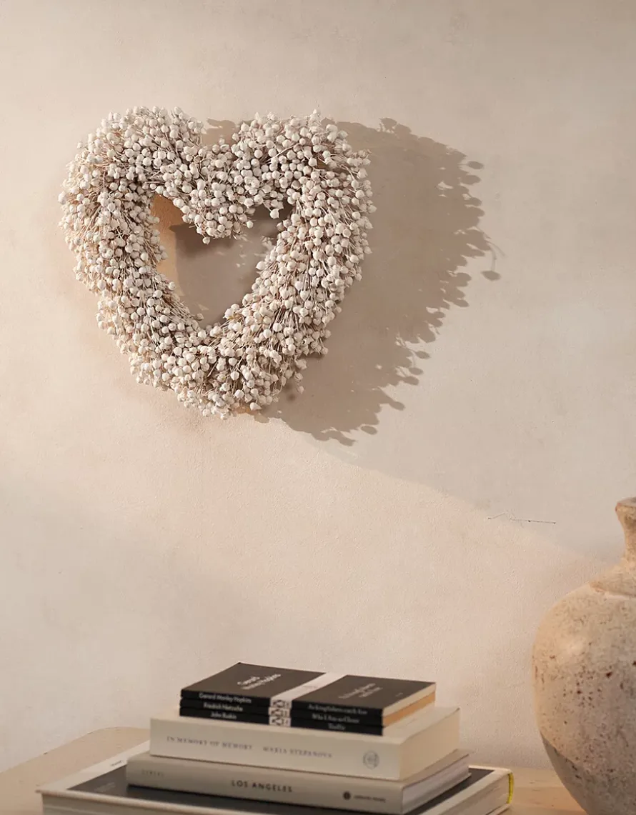 27cm Heart Dried Linum Wreath
