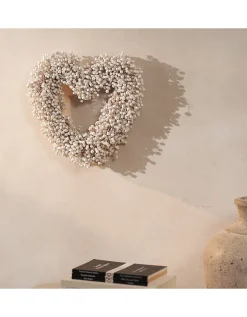 27cm Heart Dried Linum Wreath
