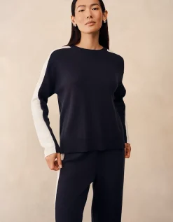 Contrast Panel Jumper with Cashmere