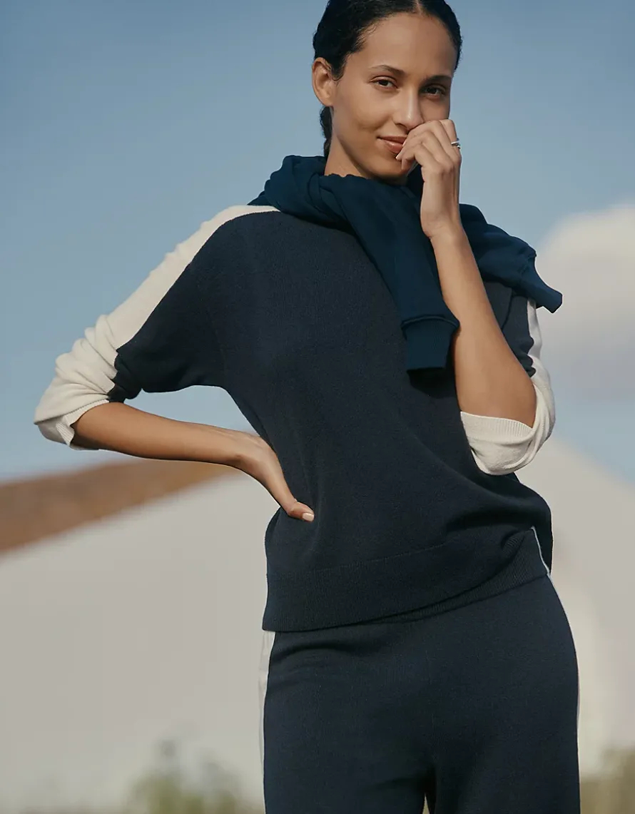 Contrast Panel Jumper with Cashmere