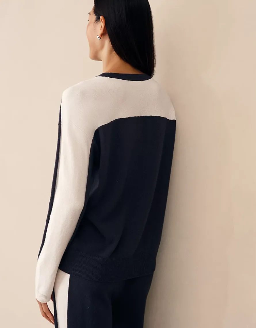 Contrast Panel Jumper with Cashmere