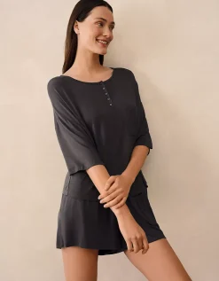 Cooling Boxy Henley Shortie Pyjama Set