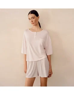 Cooling Boxy Henley Shortie Pyjama Set