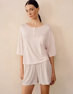 Cooling Boxy Henley Shortie Pyjama Set