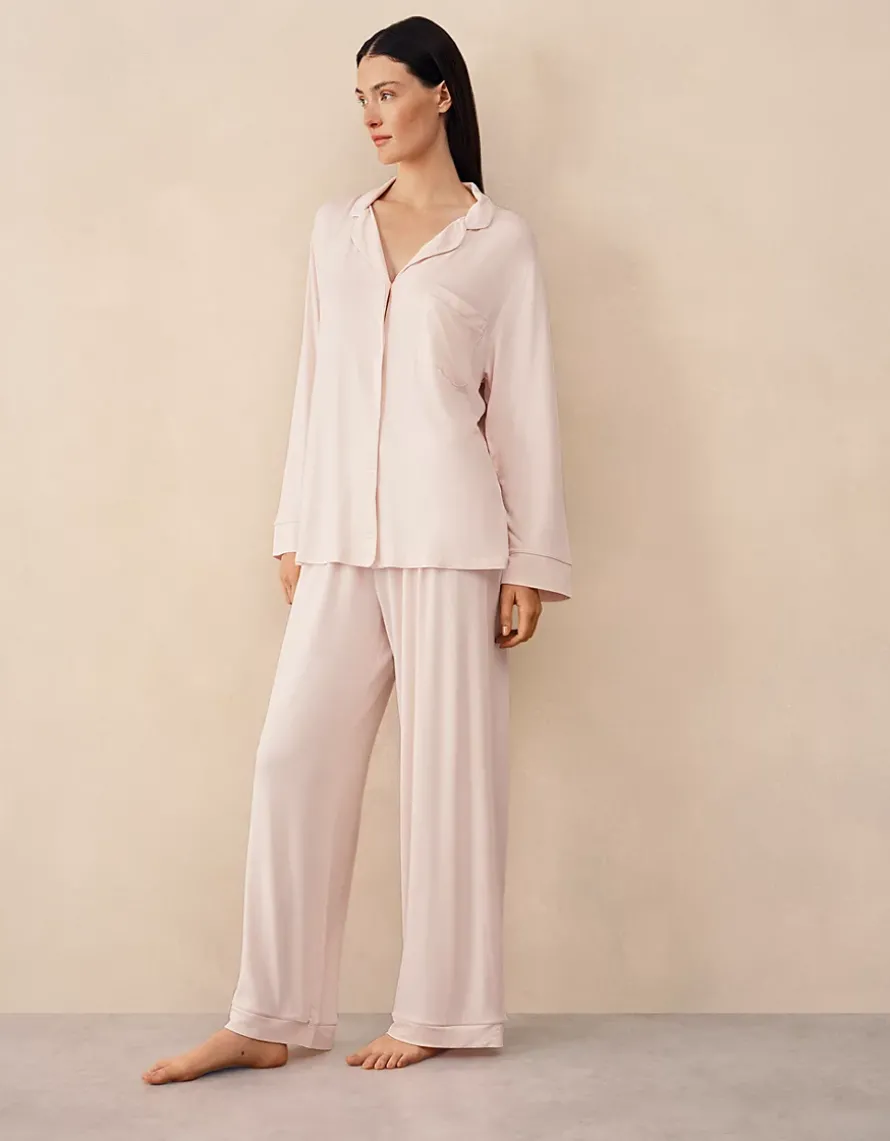 Cooling Jersey Relaxed Piped Pyjama Set