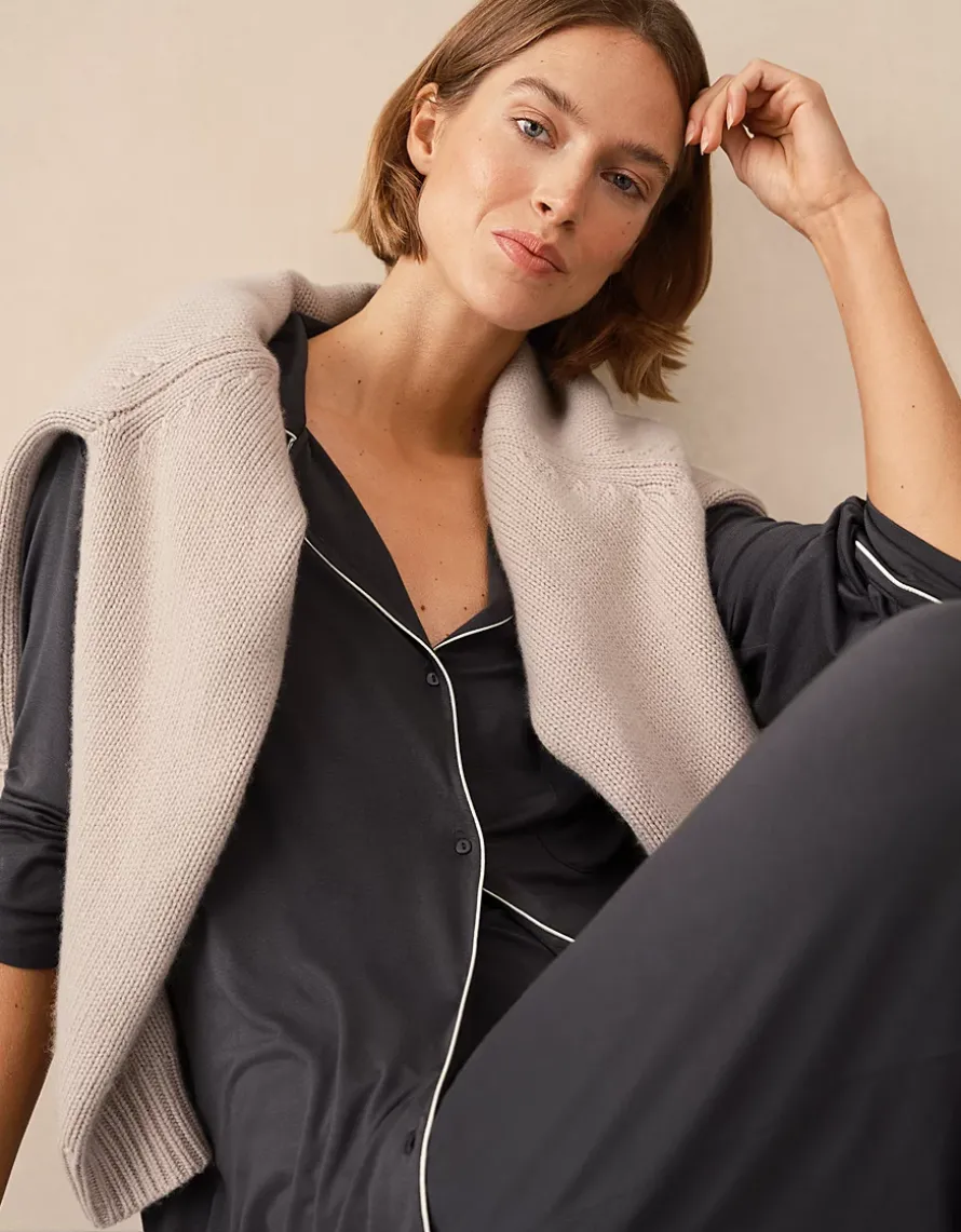 Cooling Jersey Relaxed Piped Pyjama Set