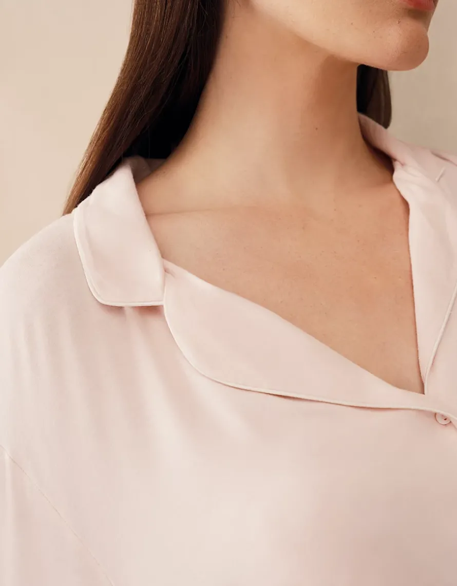 Cooling Jersey Relaxed Piped Pyjama Set