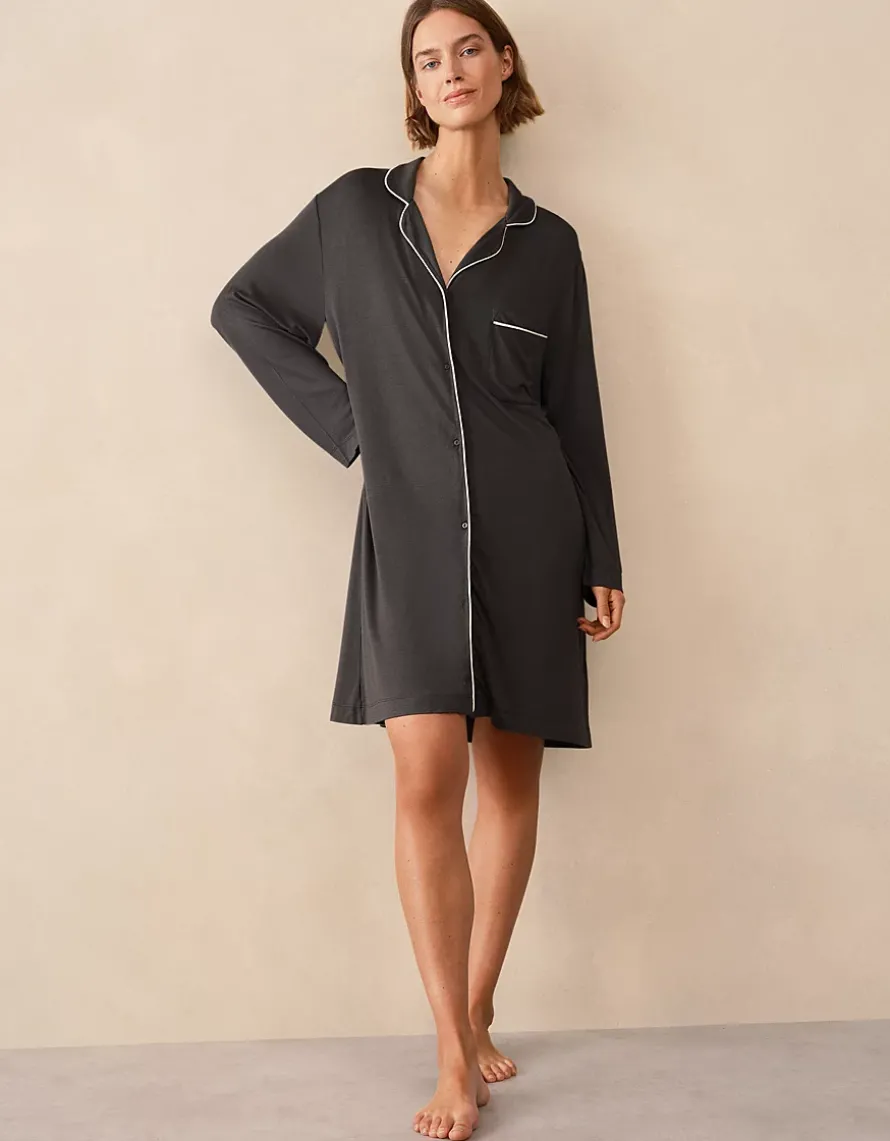 Cooling Jersey Relaxed Piped Nightshirt