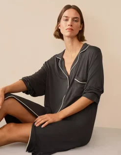 Cooling Jersey Relaxed Piped Nightshirt