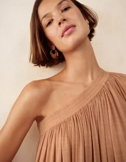 Cotton Blend Asymmetric Dress