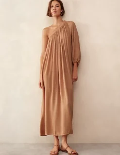 Cotton Blend Asymmetric Dress