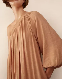 Cotton Blend Asymmetric Dress