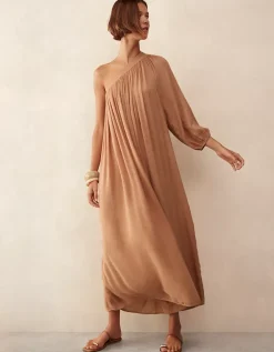 Cotton Blend Asymmetric Dress