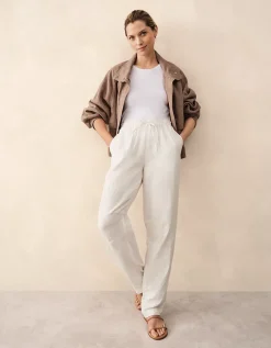 Cotton Herringbone Tapered Trousers