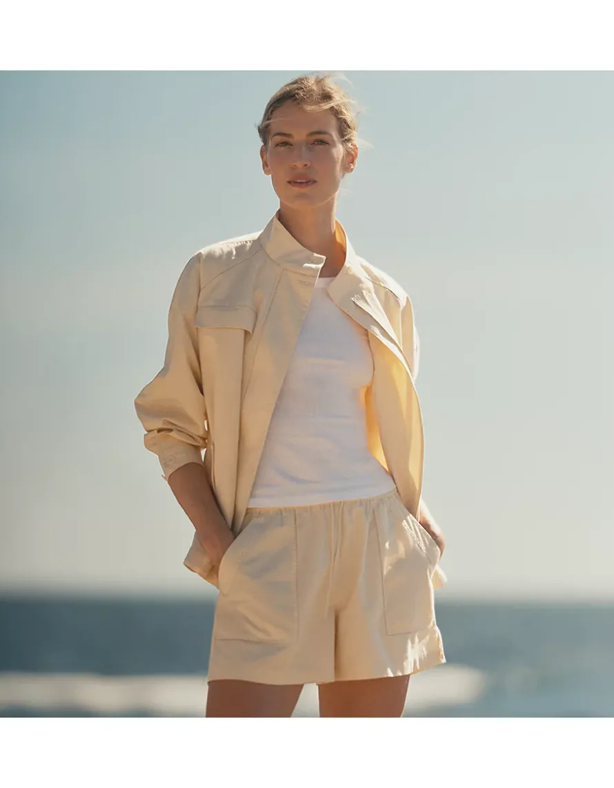 Cotton Linen Blend Shorts