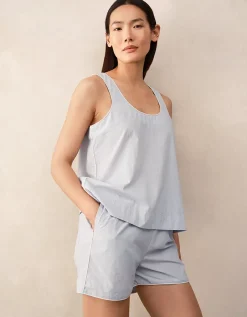 Cotton Poplin Piped Shortie Pyjama Set