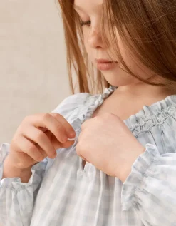 Cotton Relaxed Fit Poplin Mini Gingham Hand Smocked Pyjamas (2–12yrs)