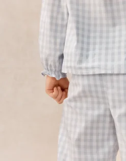 Cotton Relaxed Fit Poplin Mini Gingham Hand Smocked Pyjamas (2–12yrs)