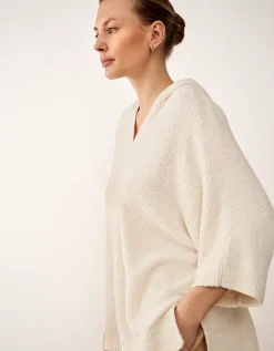 Cotton Rich Bouclé Knitted Hoodie