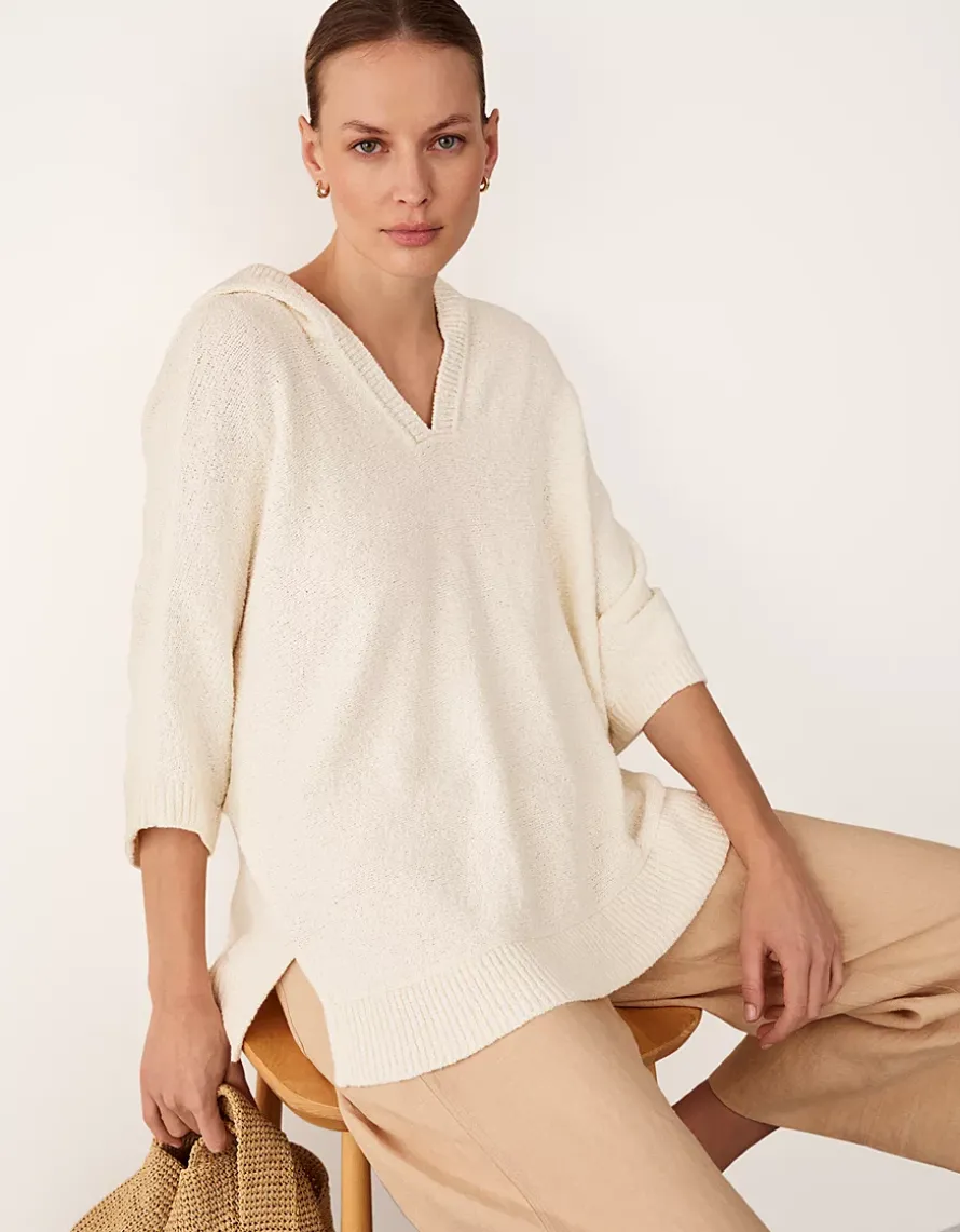 Cotton Rich Bouclé Knitted Hoodie