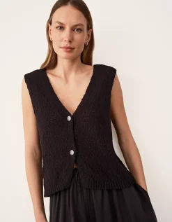 Cotton Rich Button Through Knitted Tank