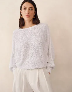 Cotton Rich Cropped Batwing Sweater