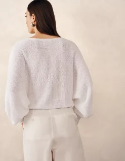 Cotton Rich Cropped Batwing Sweater