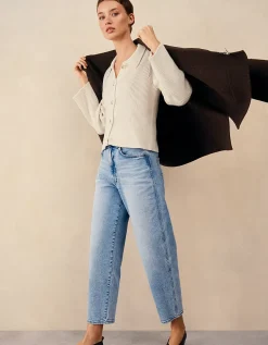 Cotton Rich Cropped Ribbed Cardigan