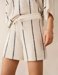 Cotton Rich Stripe Boucle Knitted Shorts