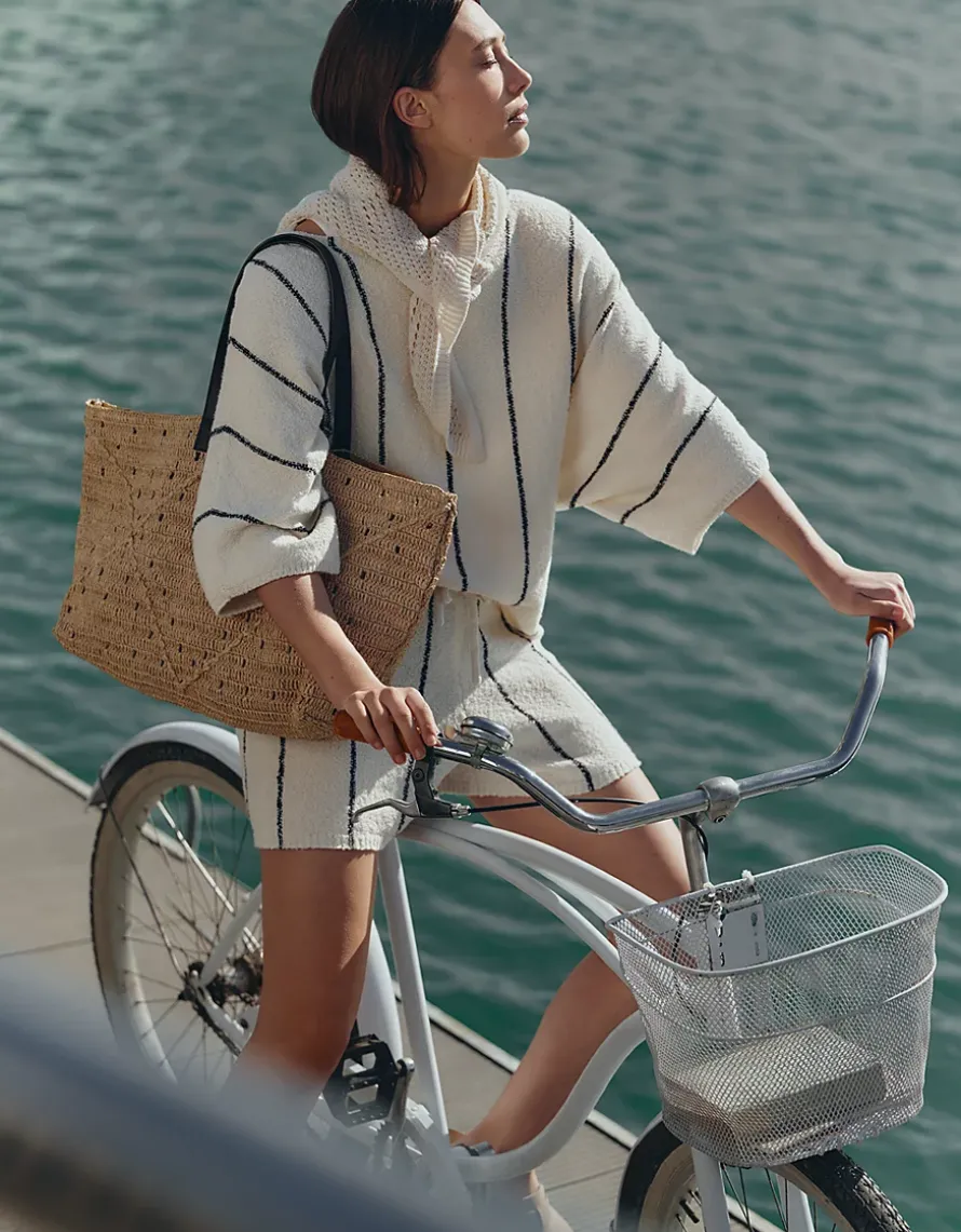 Cotton Rich Stripe Bouclé Knitted T-shirt