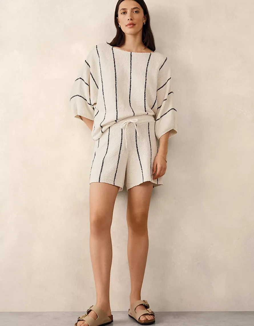 Cotton Rich Stripe Bouclé Knitted T-shirt