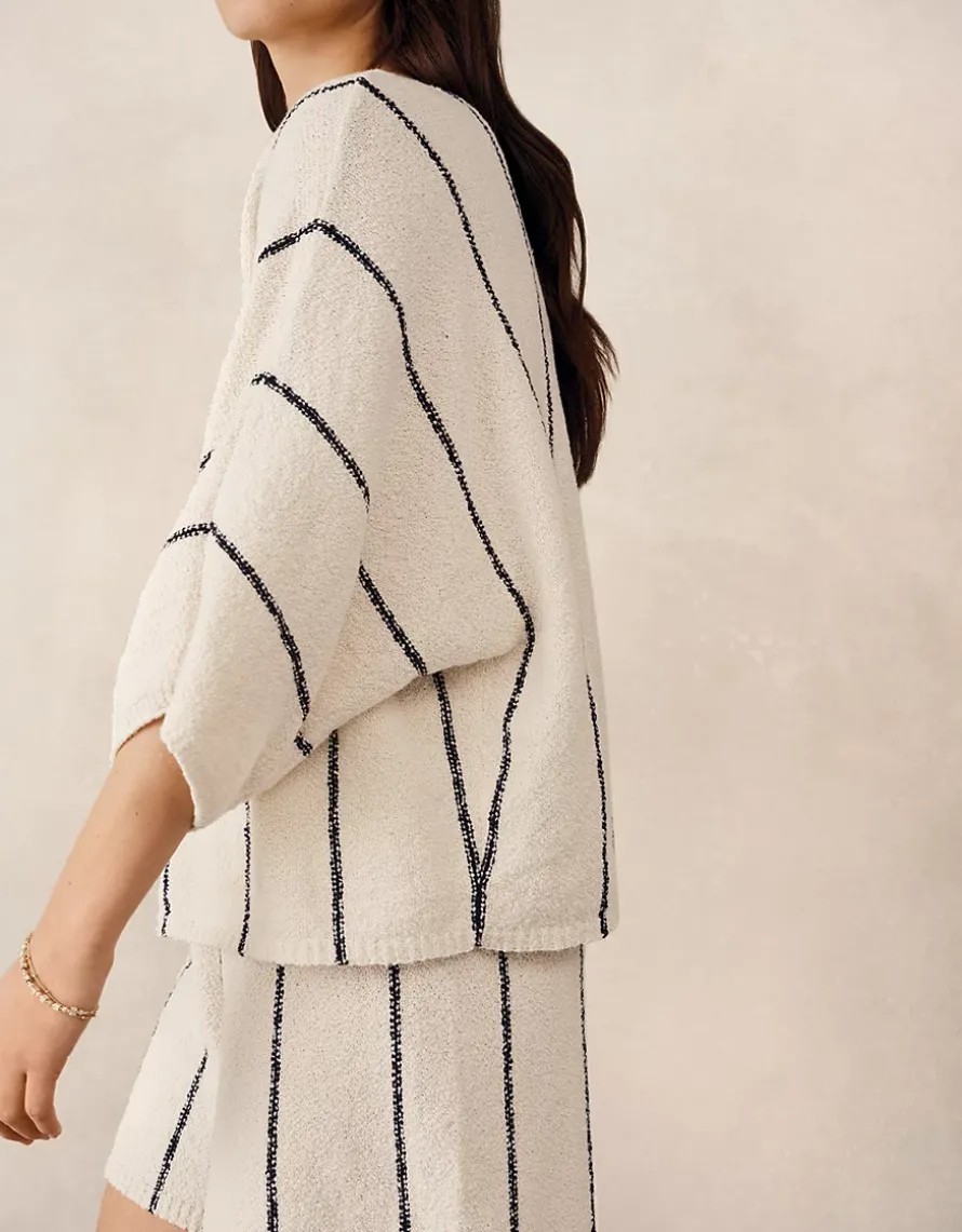 Cotton Rich Stripe Bouclé Knitted T-shirt